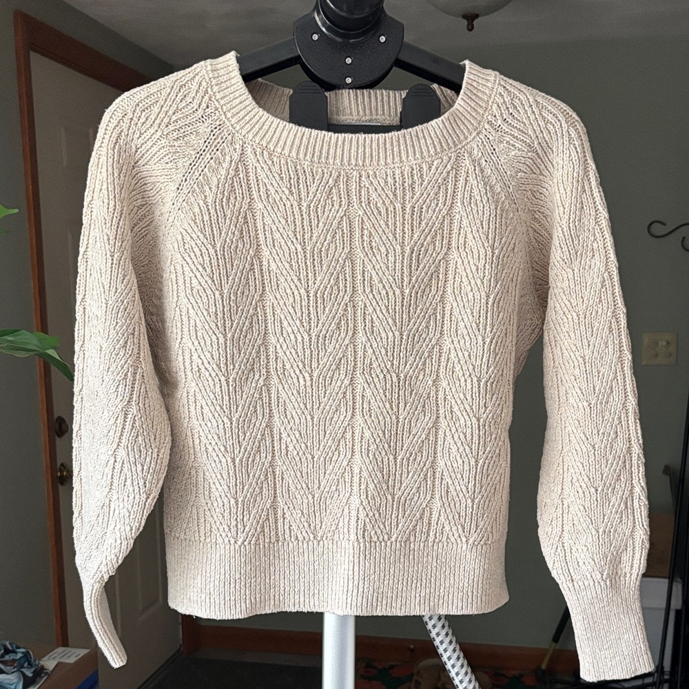 Old Navy Cream Cable-Pattern Crewneck Sweater